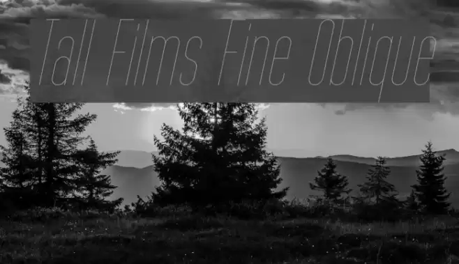 Tall Films Fine Oblique Шрифта examples