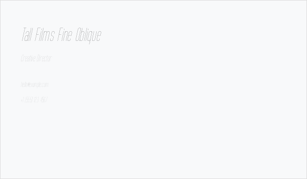 Tall Films Fine Oblique Business Card