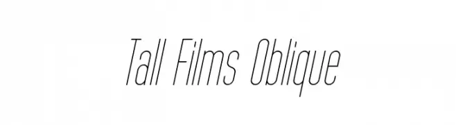 Tall Films Oblique  Frei Schriftart Herunterladen