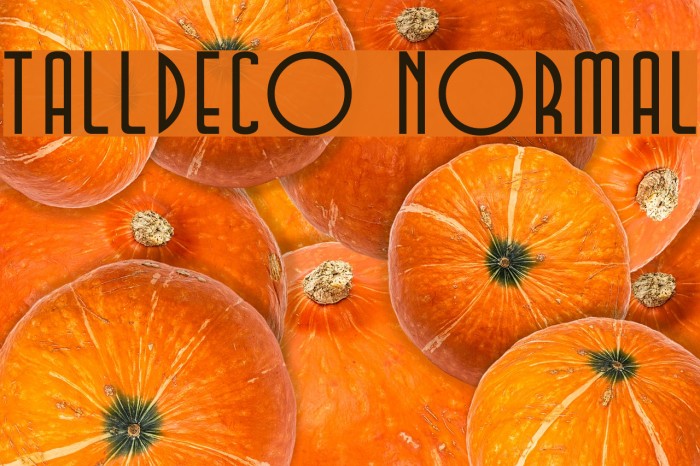TallDeco Normal Font examples