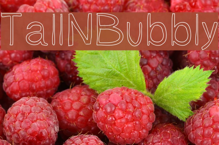 TallNBubbly Font examples