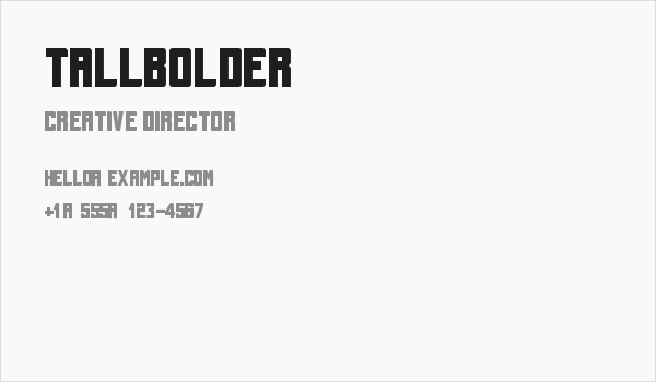 Tallbolder Business Card
