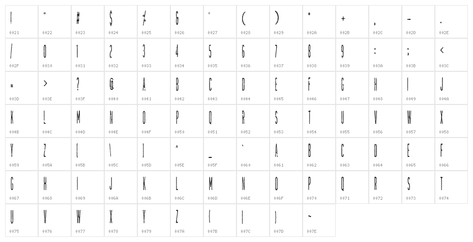 TallierstGrustampa Character Map