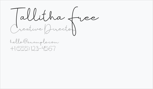 Tallitha Free Business Card