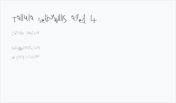 Tallula SelbyWillis aged 4 Business Card