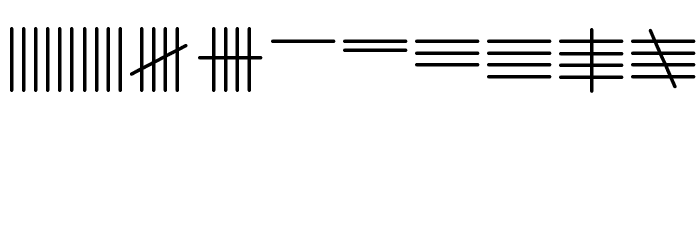Tally Mark Font LOWERCASE