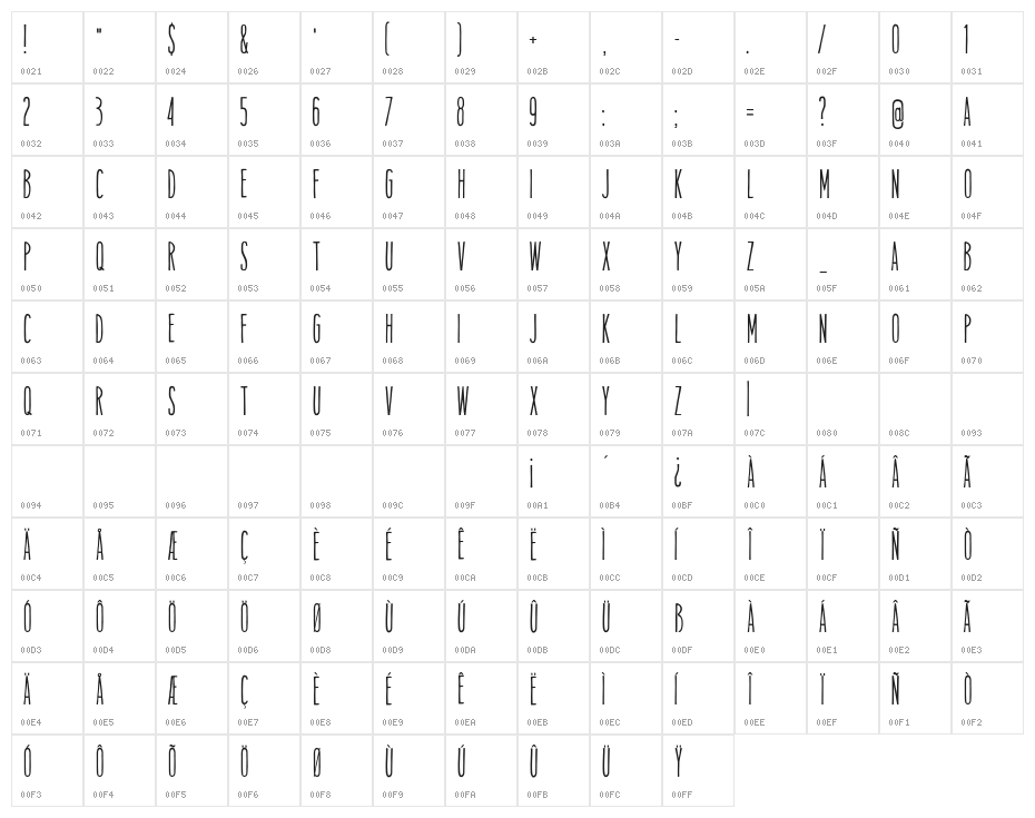 Tamales Regular Character Map