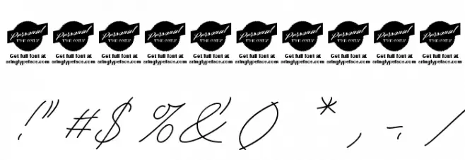 Tamoro Script Personal Use Only Font OTHER CHARS