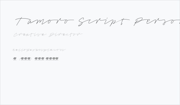 Tamoro Script Personal Use Only Business Card