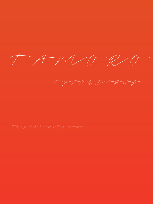 Tamoro Script Personal Use Only Poster