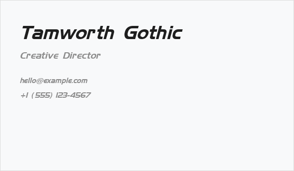 Tamworth Gothic Business Card
