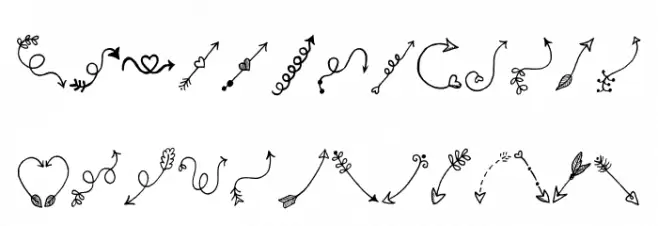 Tanaestel Doodle Arrows Regular फ़ॉन्ट लोअरकेस