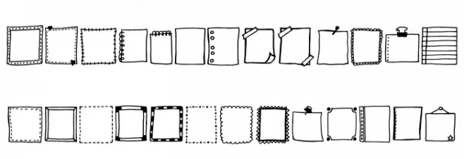 Tanaestel Doodle Frames Regular Schriftart Groß