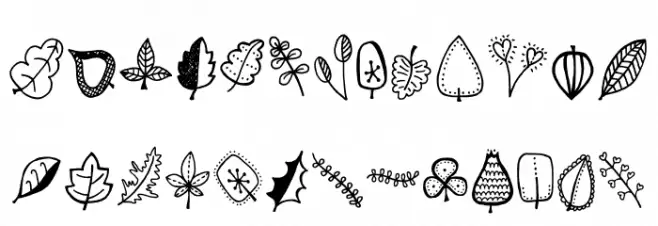 Tanaestel Doodle Leaves Regular 字体 大写