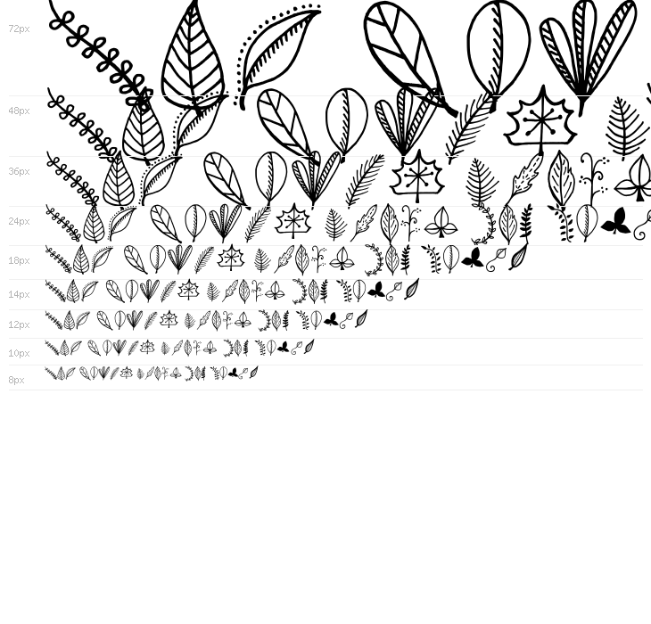 Tanaestel Doodle Leaves Regular Waterfall