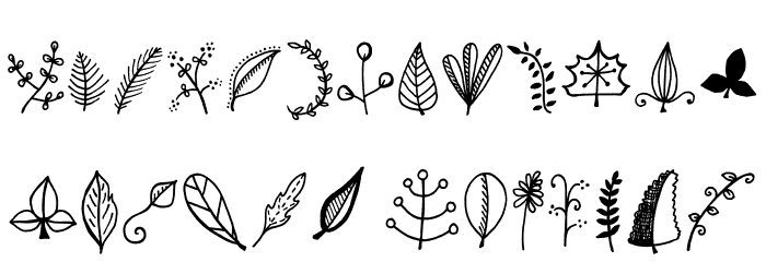 Tanaestel Doodle Leaves Regular لخطوط تنزيل صغيرة