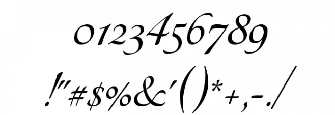 Tangerine Bold Font OTHER CHARS