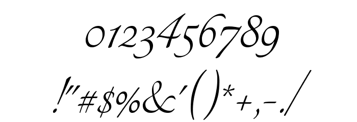 Tangerine Regular Font OTHER CHARS