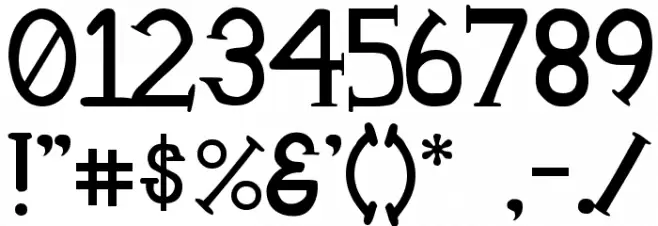 Tangerine Font OTHER CHARS