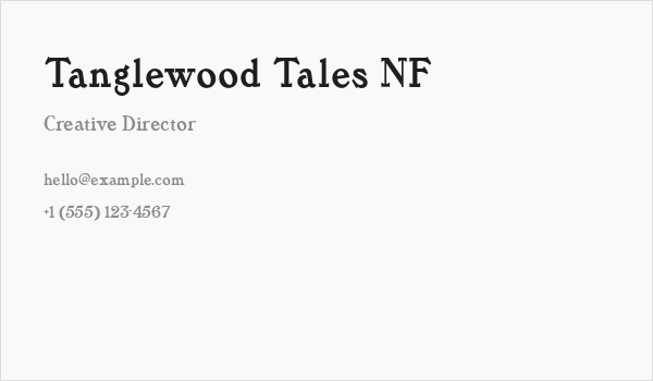 Tanglewood Tales NF Business Card