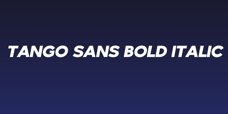 Tango Sans Bold Italic Social Header