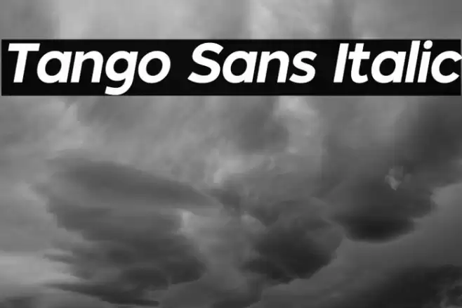 Tango Sans Italic Font examples