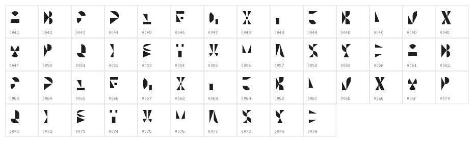 Tangram Inferior Layer Character Map
