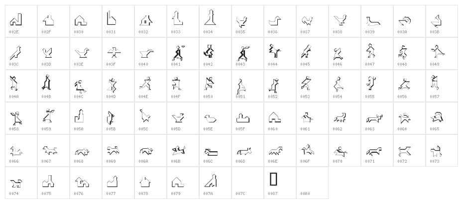 TangramWhiteBlack Character Map