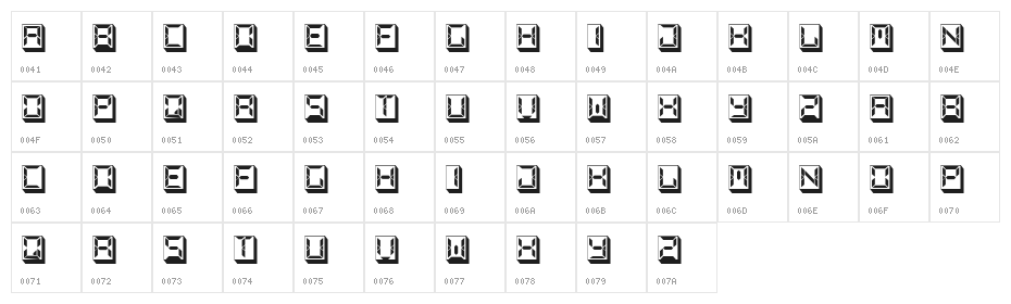 Tangramus Regular Character Map