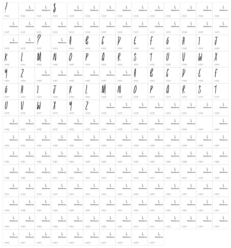 Tank Top Character Map