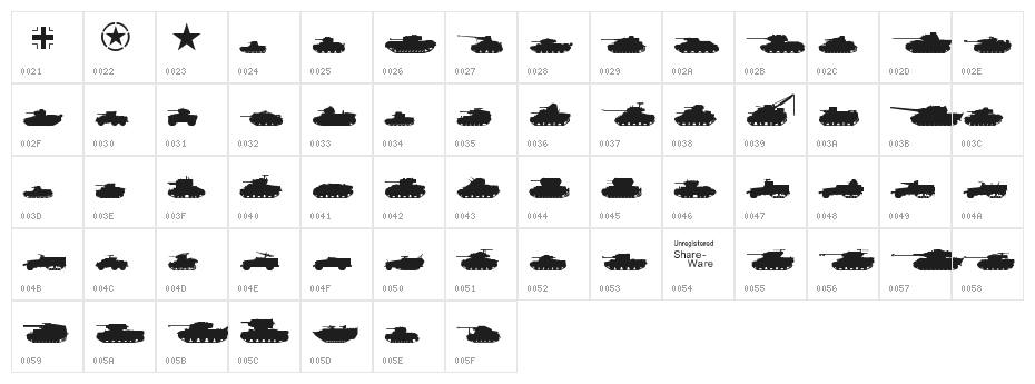 Tanks-WW2 Character Map
