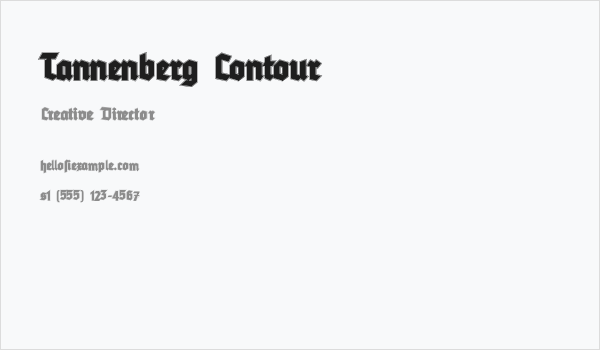 Tannenberg Contour Business Card