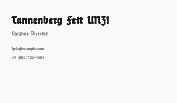 Tannenberg Fett UNZ1 Business Card