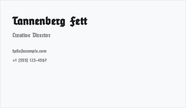 Tannenberg Fett Business Card