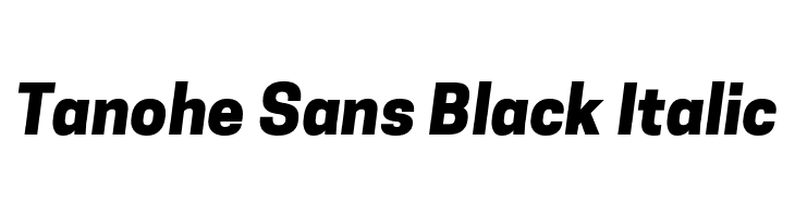 Tanohe Sans Black Italic  font caratteri gratis