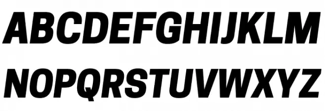 Tanohe Sans Black Italic フォント 大文字