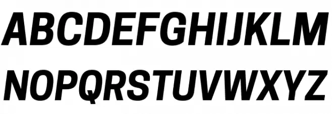 Tanohe Sans Bold Italic フォント 大文字