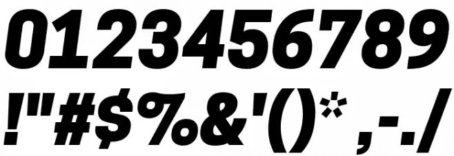 Tanohe Sans ExtraBold Italic Font OTHER CHARS