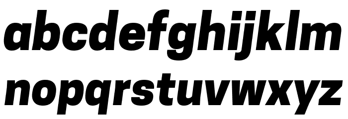 Tanohe Sans ExtraBold Italic Font LOWERCASE