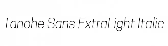 Tanohe Sans ExtraLight Italic  Frei Schriftart Herunterladen
