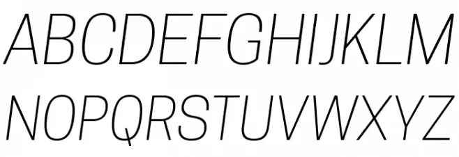 Tanohe Sans ExtraLight Italic Polices MAJUSCULES