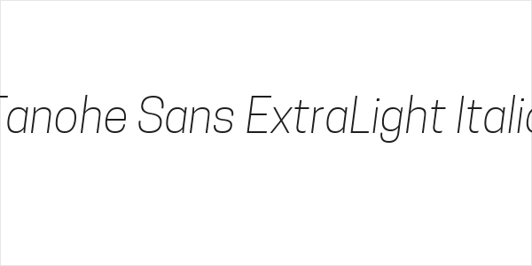 Tanohe Sans ExtraLight Italic Logo