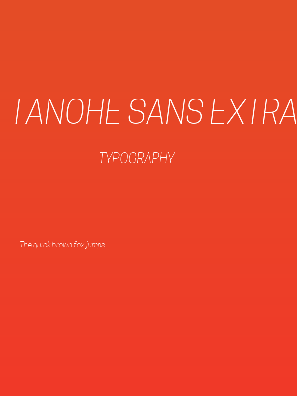 Tanohe Sans ExtraLight Italic Poster