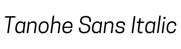 Tanohe Sans Italic  font caratteri gratis