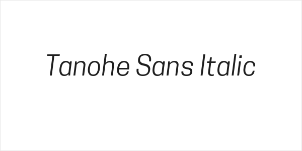 Tanohe Sans Italic Logo
