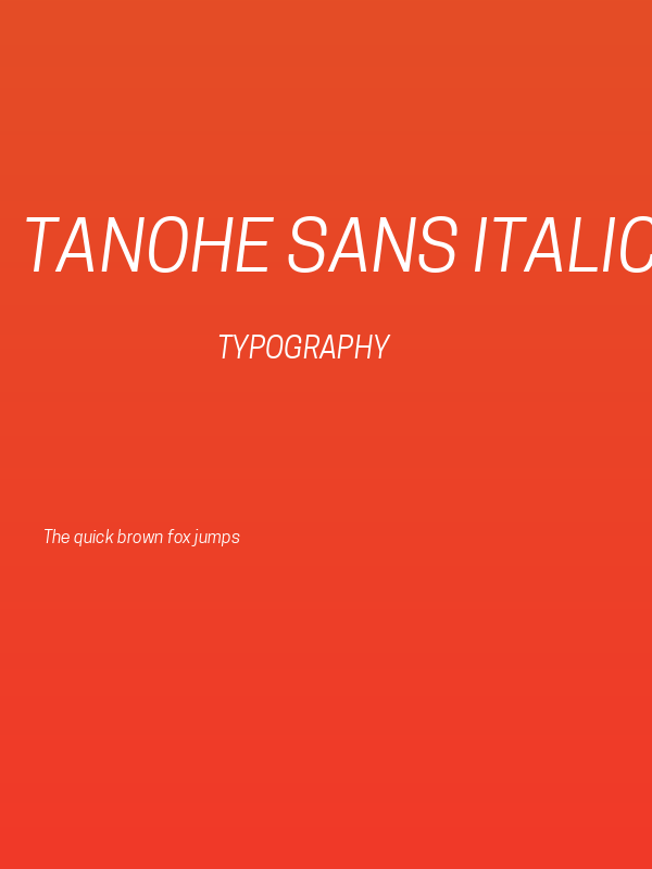 Tanohe Sans Italic Poster