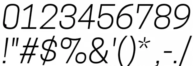 Tanohe Sans Light Italic Font OTHER CHARS