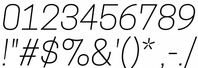 Tanohe Sans Light Italic Font OTHER CHARS