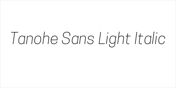 Tanohe Sans Light Italic Logo