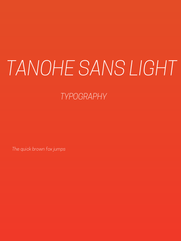 Tanohe Sans Light Italic Poster